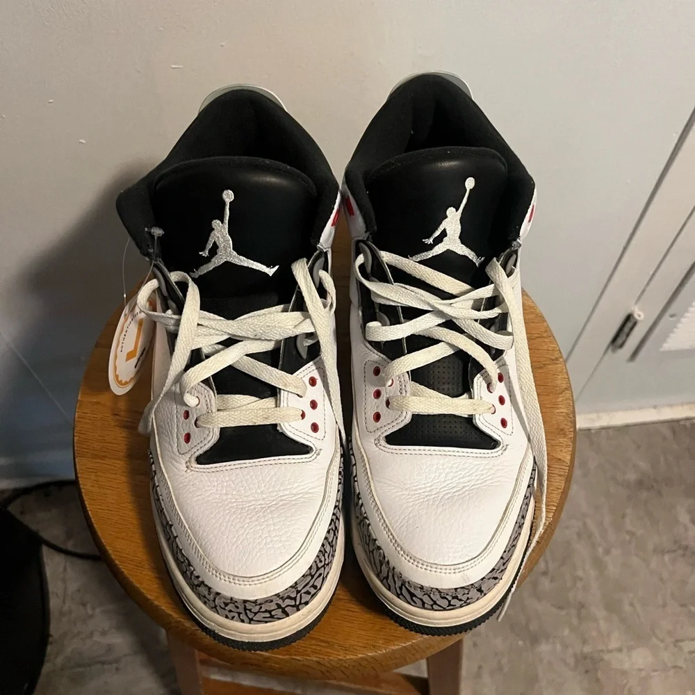 Jordan White and Black Sneakers with Red Accents Air Jordan Infrared Retro 3
